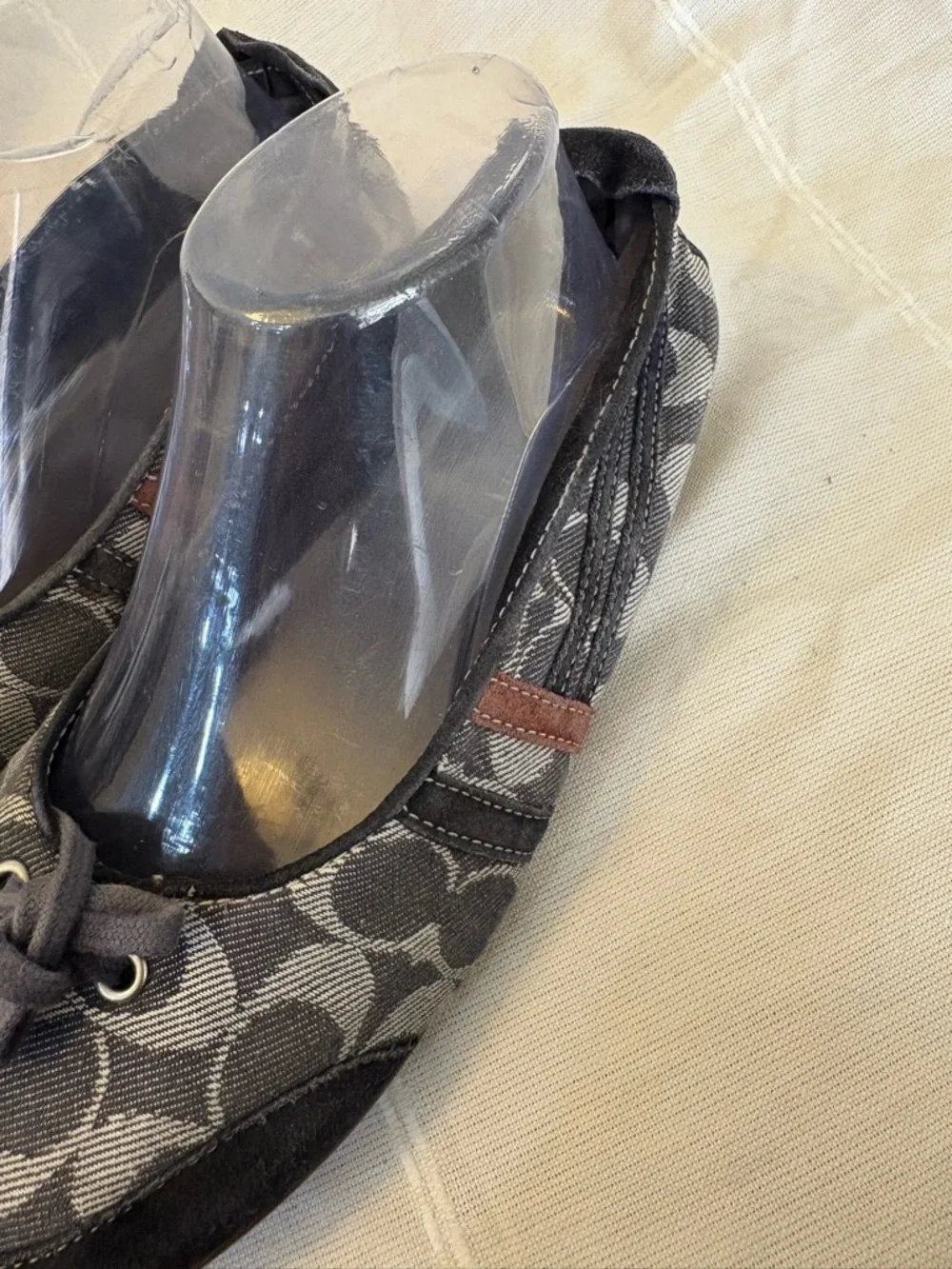 Coach Women's Canvas Leather Signature Slip-On Ballet Flats Blue Size 9 - Picture 2 of 6